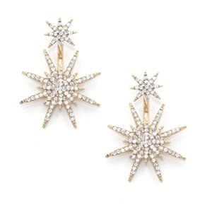 Double Star Peek a Boo Rhinestone Earrings
